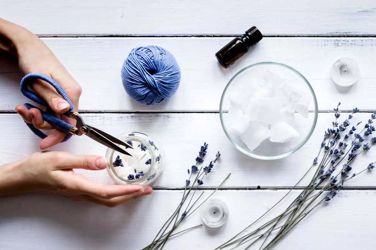 Individual making candles.