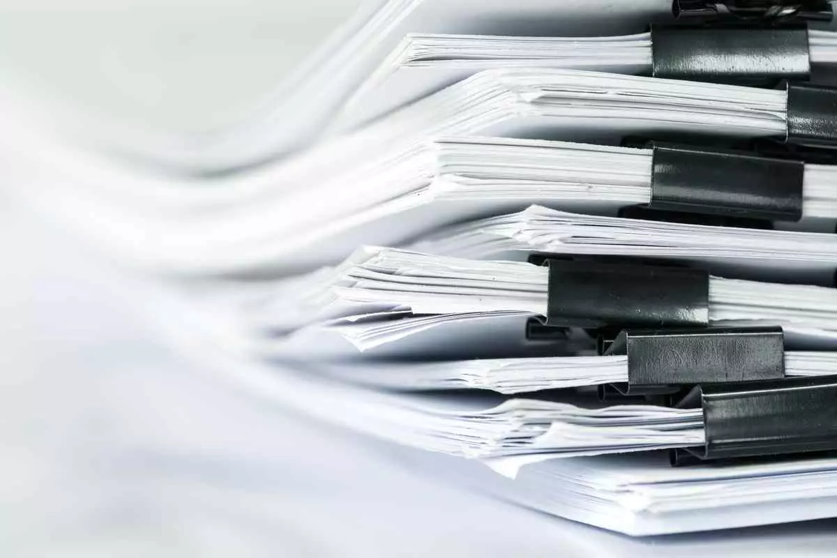 A stack of financial documents 