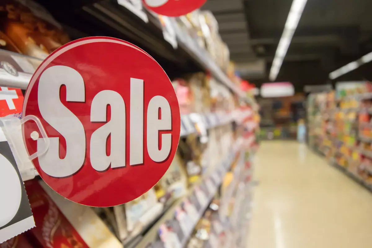 A sale tag at the grocery store.