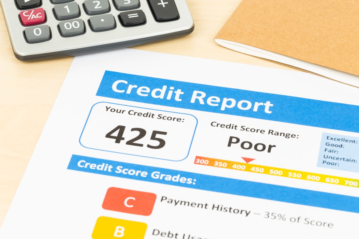 Close up on bad credit report