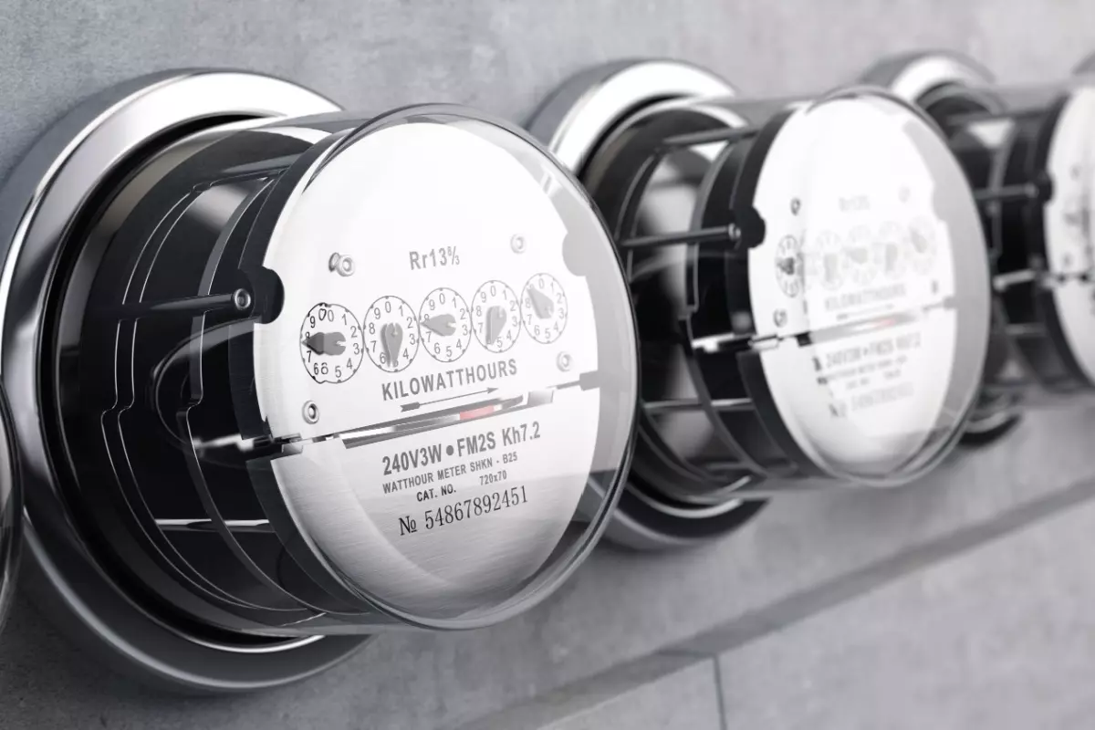 Close up on utility meters